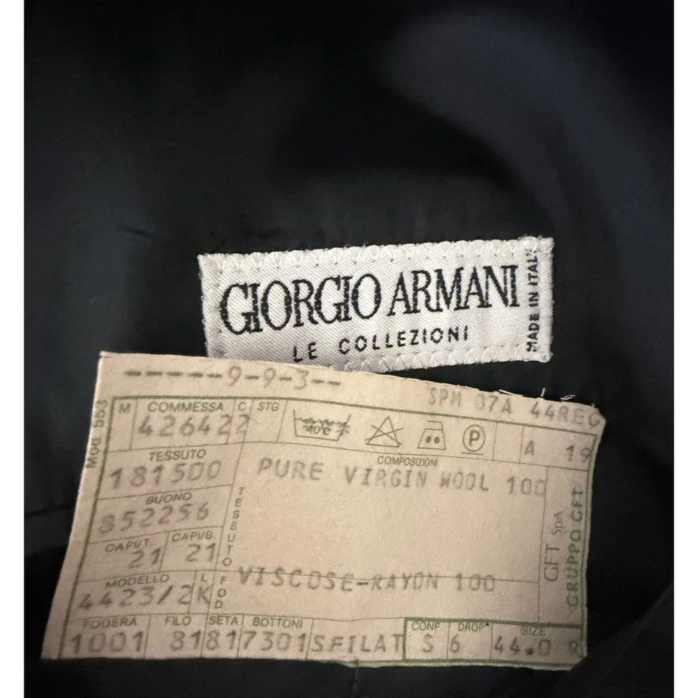 VTG Giorgio Armani LeCollezioni Italy 44R Black Tuxedo Jacket Business Sportcoat